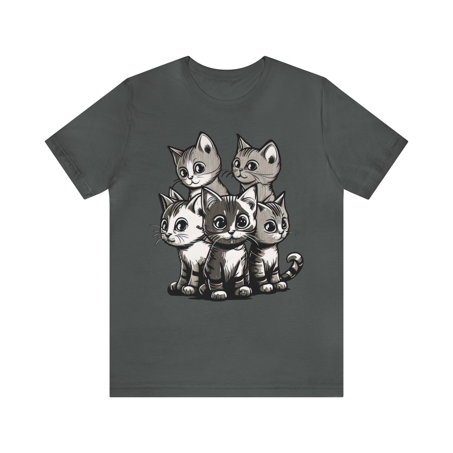 psychedelicBRANDz's Nocturnal Whisker Symphony featuring a group of cats on an asphalt shirt