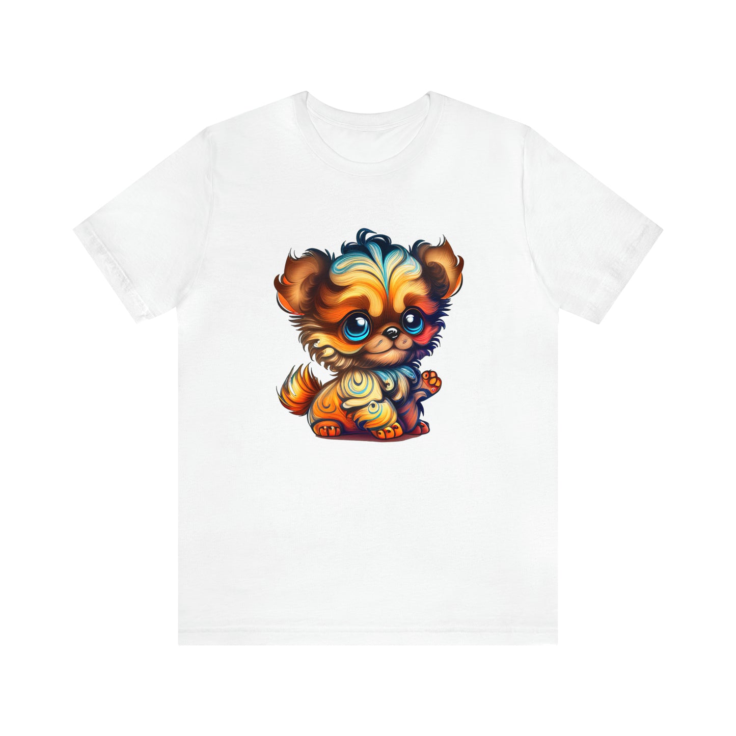 psychedelicBRANDz's Woof Wave Wonder featuring a cute puppy on a white shirt
